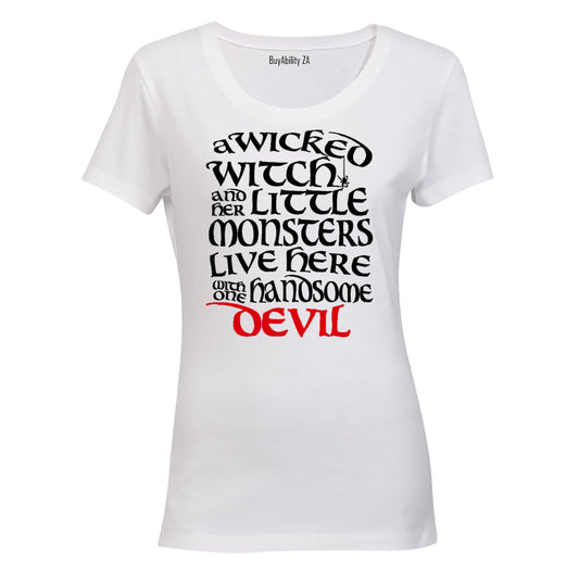 A Wicked Witch & Little Monsters - Halloween - Ladies - T-Shirt