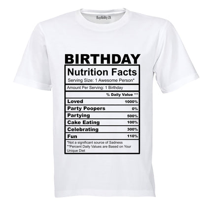 Birthday - Nutrition Facts - Kids T-Shirt