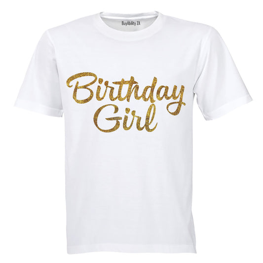 Birthday Girl - Glitter Gold - Kids T-Shirt