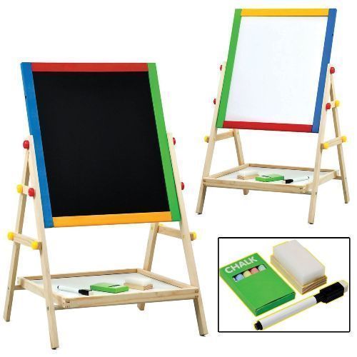 Kids 2in1 Colourful Chalk & Whiteboard Easel