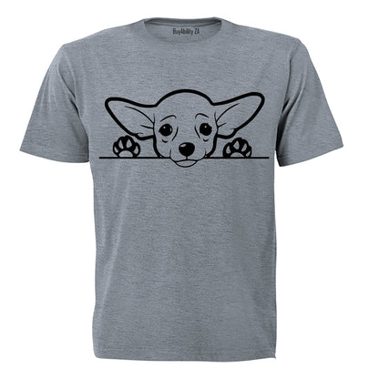 Chihuahua Peeking Dog - Adults - T-Shirt