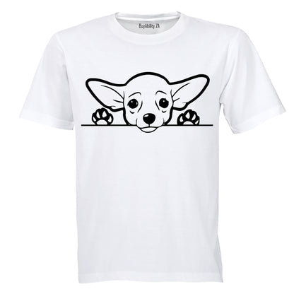 Chihuahua Peeking Dog - Adults - T-Shirt