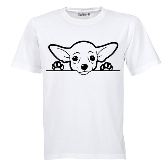 Chihuahua Peeking Dog - Adults - T-Shirt