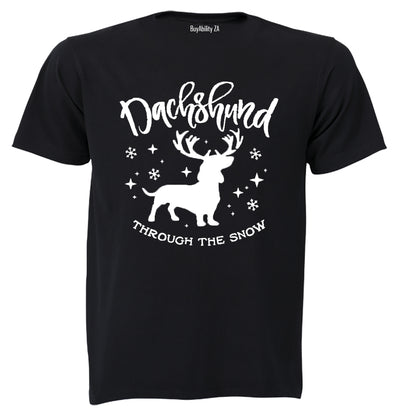 Dachshund Through the Snow - Christmas - Adults - T-Shirt