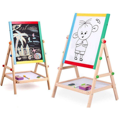 Kids 2in1 Colourful Chalk & Whiteboard Easel