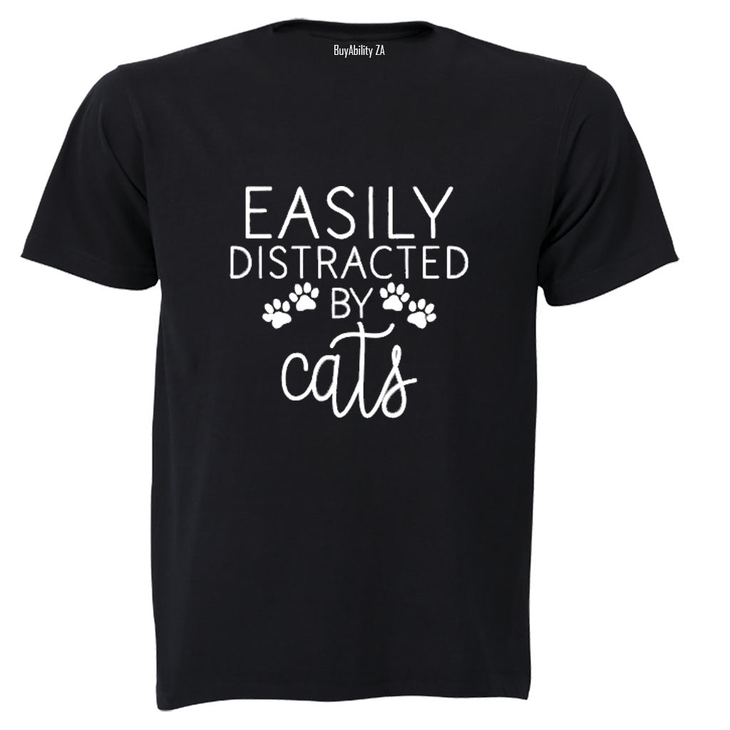 Easily Distracted by CATS - Adults - T-Shirt