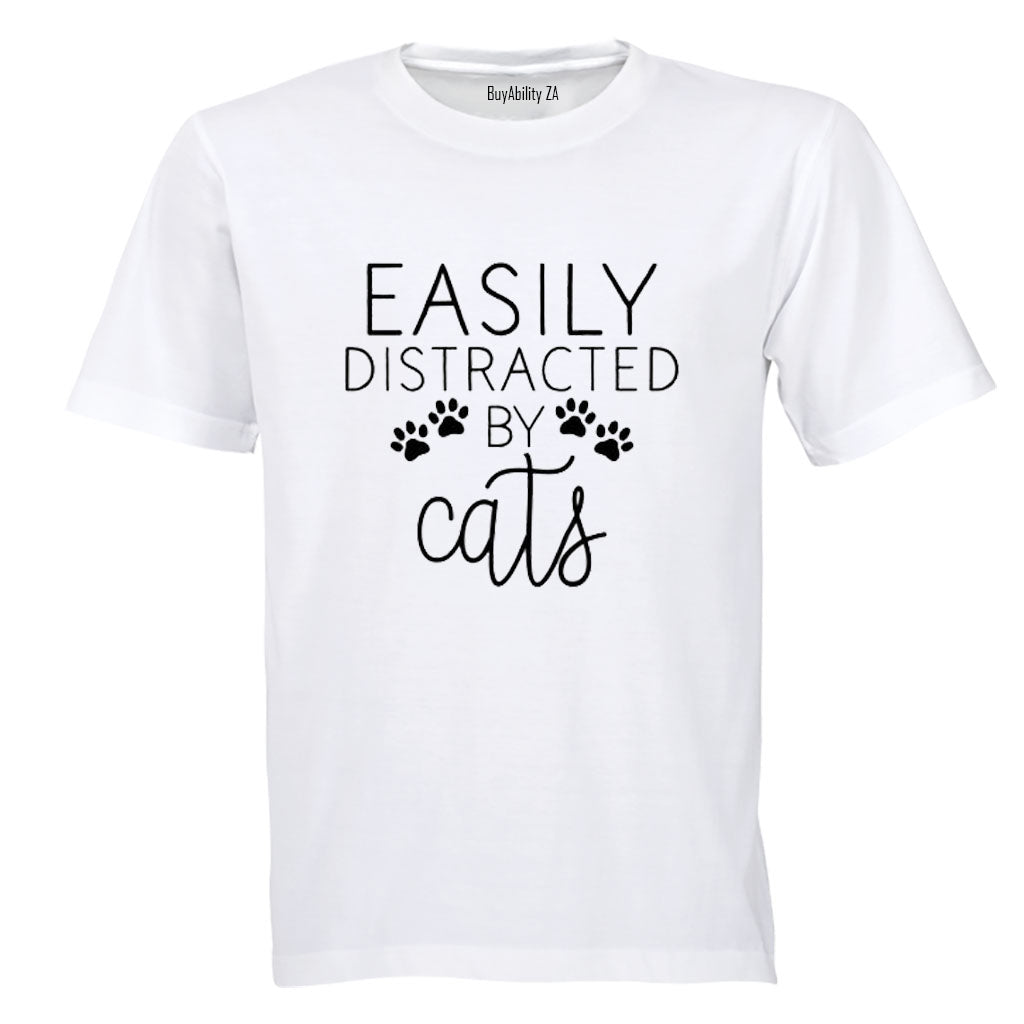 Easily Distracted by CATS - Adults - T-Shirt