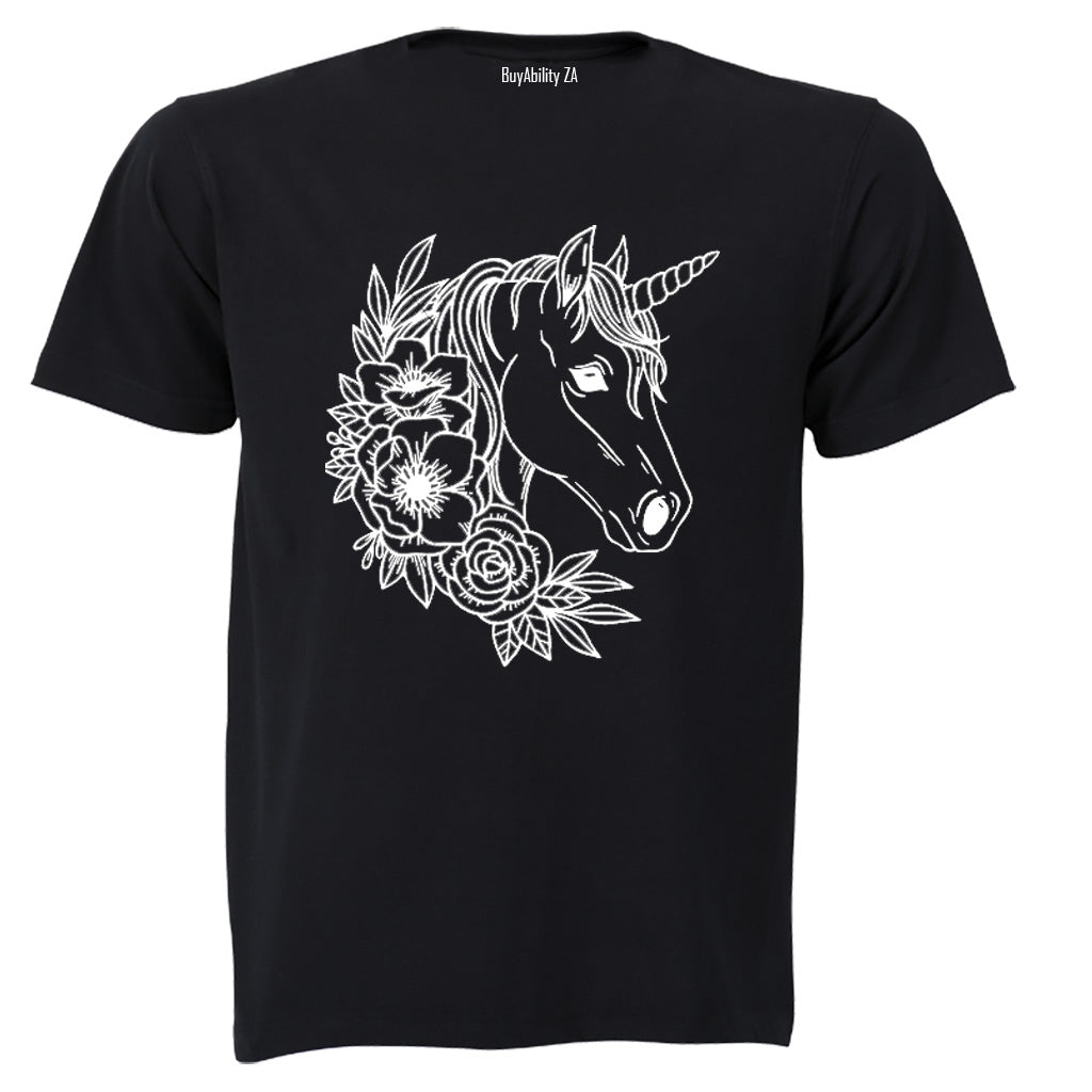 Floral Unicorn - Kids T-Shirt