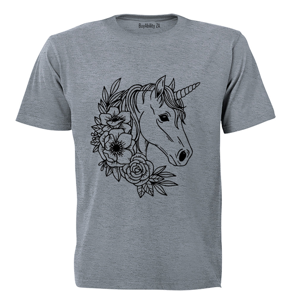 Floral Unicorn - Kids T-Shirt