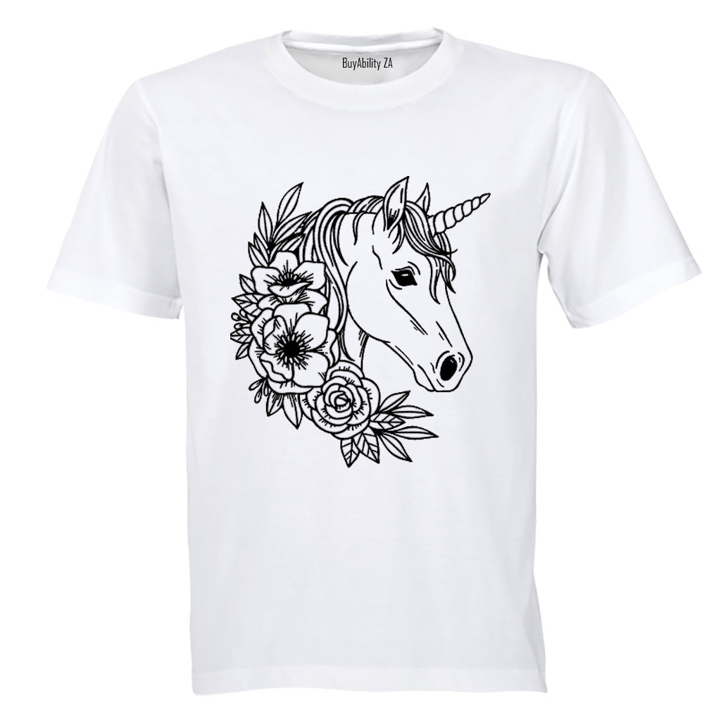 Floral Unicorn - Kids T-Shirt