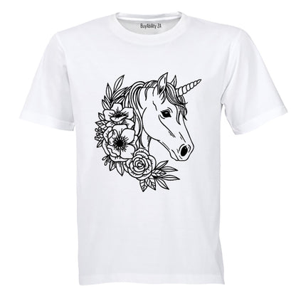 Floral Unicorn - Kids T-Shirt