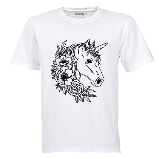 Floral Unicorn - Kids T-Shirt