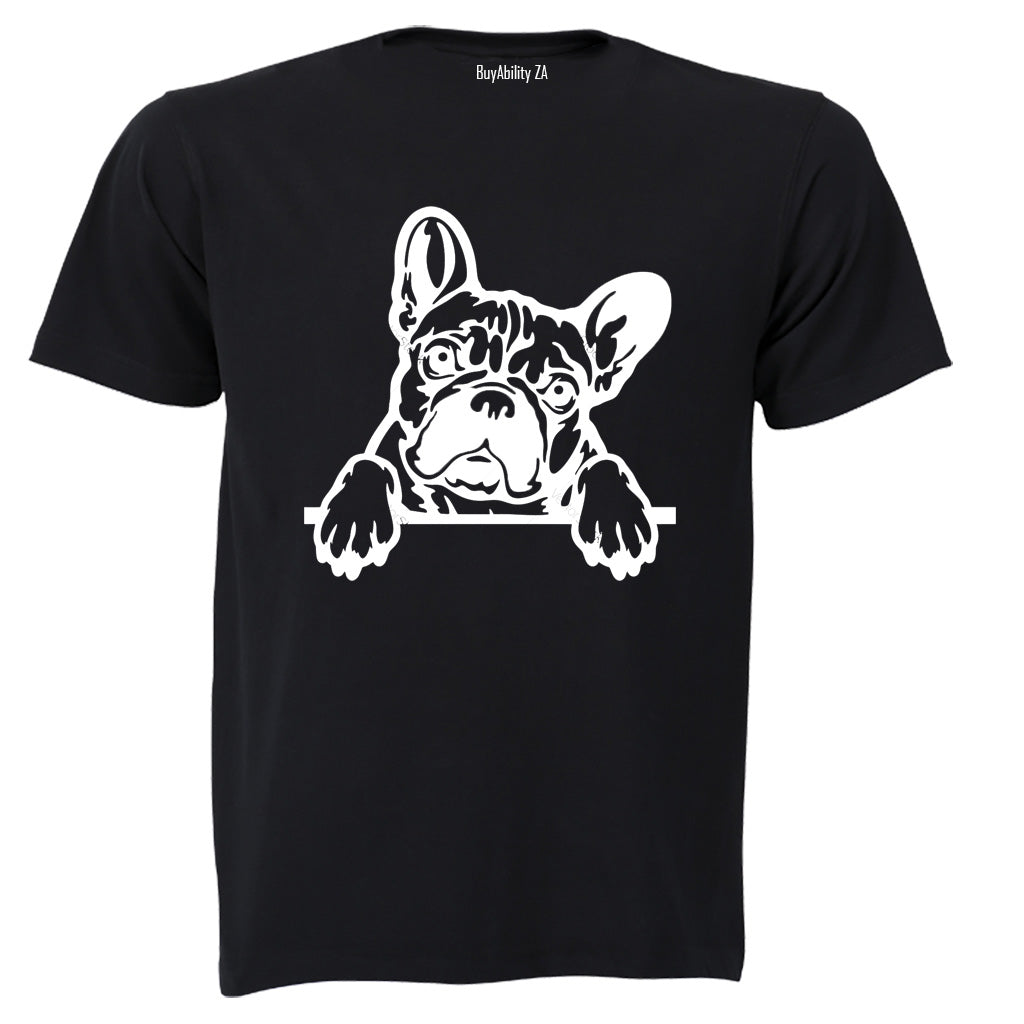 French Bulldog - Peeking - Adults - T-Shirt