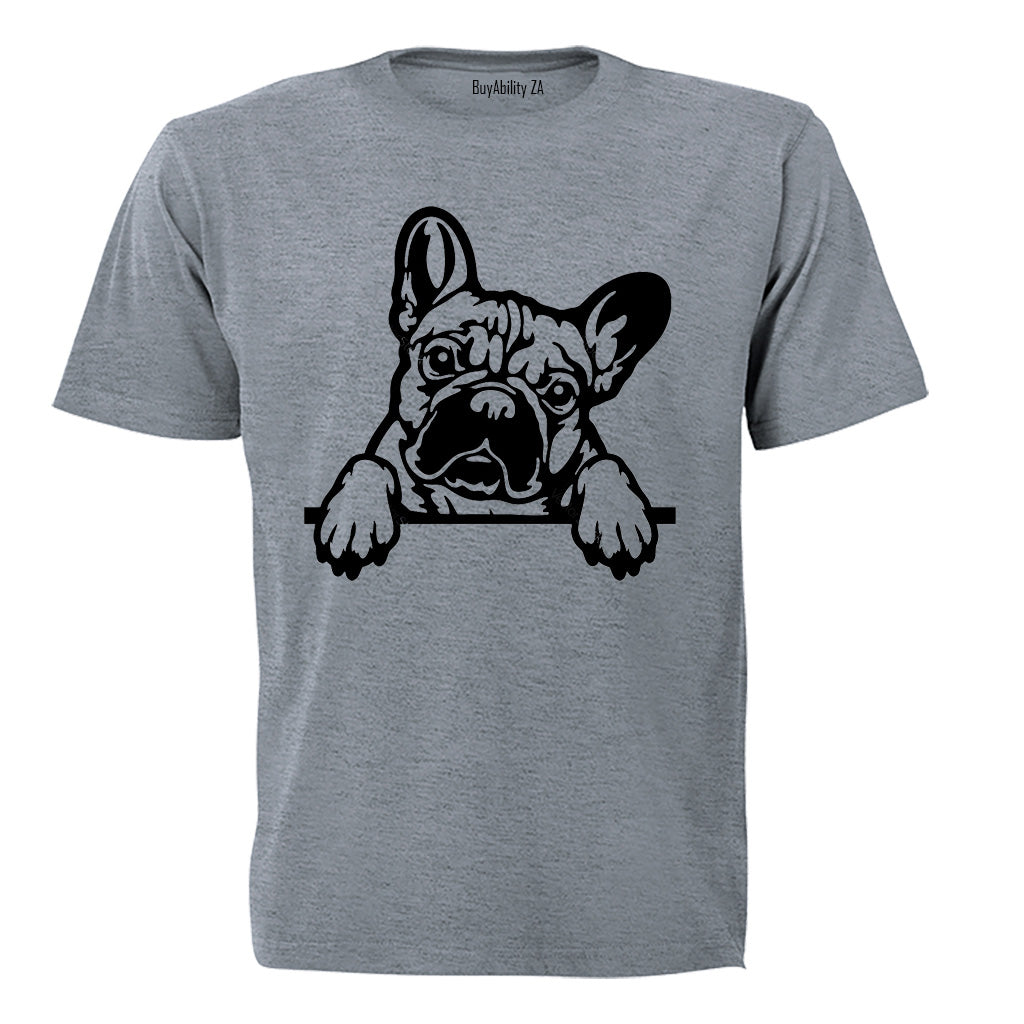 French Bulldog - Peeking - Adults - T-Shirt