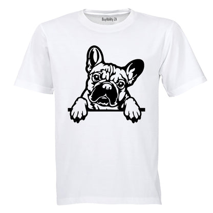 French Bulldog - Peeking - Adults - T-Shirt