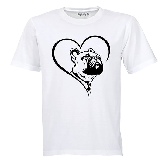 French Bulldog Heart - Adults - T-Shirt