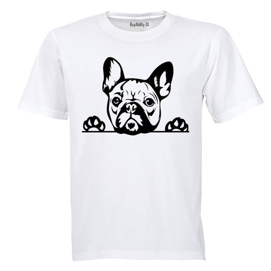 Peeking French Bulldog - Adults - T-Shirt