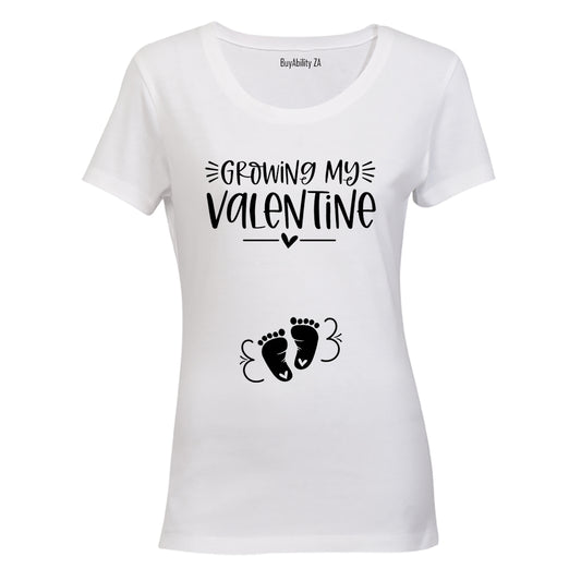 Growing My Valentine - Pregnant - Ladies - T-Shirt