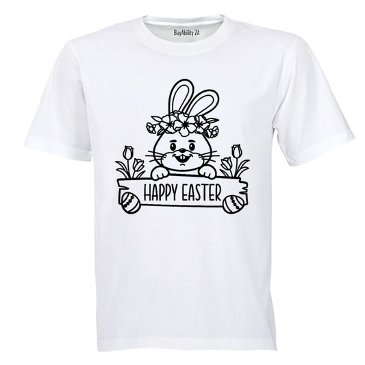 Happy Easter - Bunny Sign - Kids T-Shirt