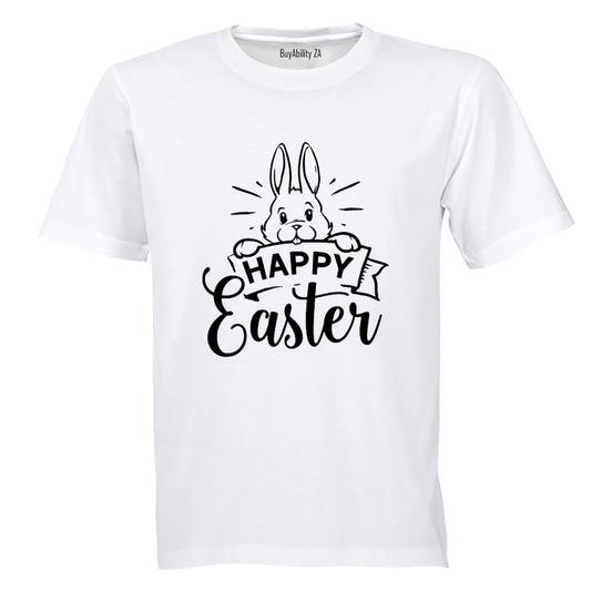 Happy Easter - Peeking Bunny - Adults - T-Shirt