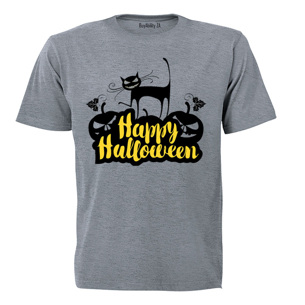 Happy Halloween - Black Cat - Adults - T-Shirt