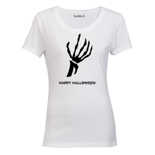 Skeleton Hand, Happy Halloween - Halloween Inspired! - Ladies - T-Shirt