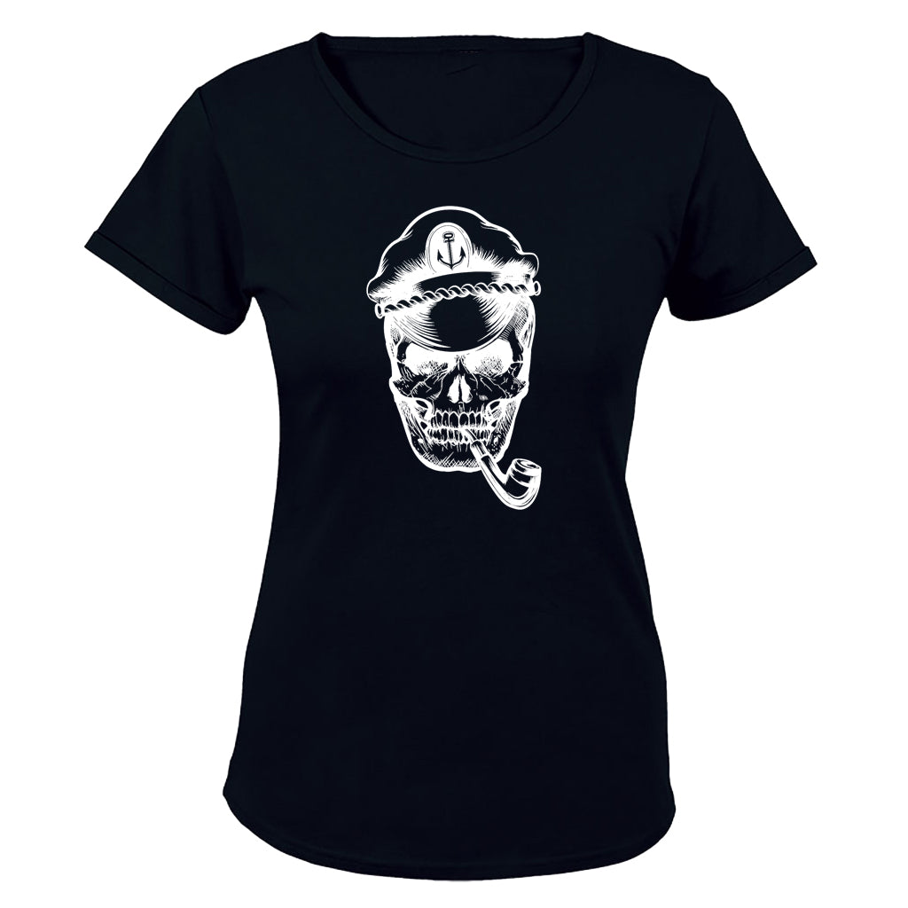 Pipe Skull Captain - Halloween - Ladies - T-Shirt - BuyAbility South Africa