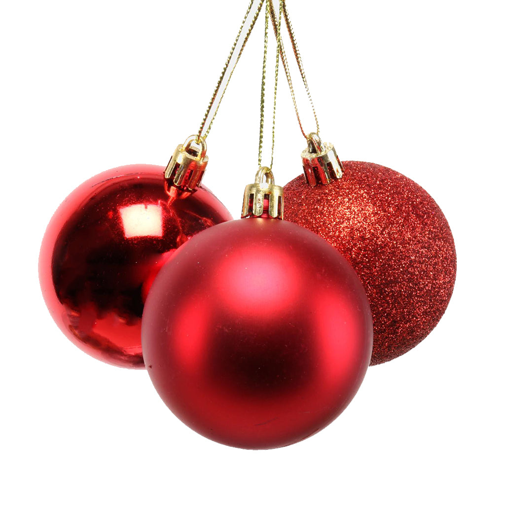 10pc Christmas Bauble 6cm - RED