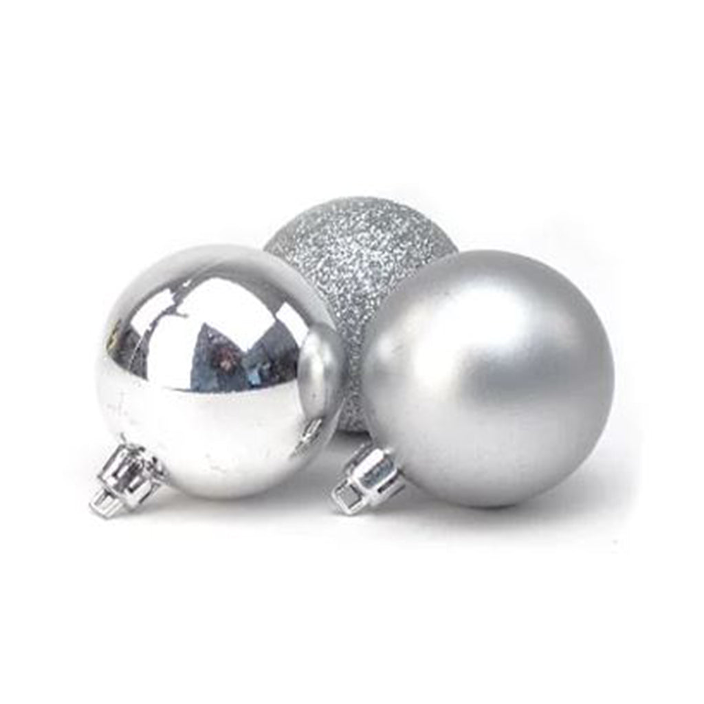 10pc Christmas Bauble - 6cm - SILVER