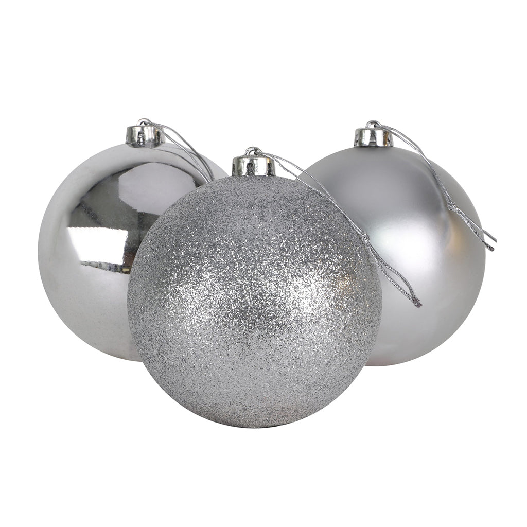 10pc Christmas Bauble - 6cm - SILVER