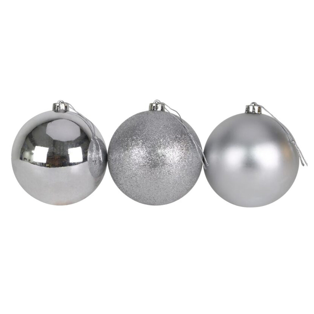 10pc Christmas Bauble - 6cm - SILVER