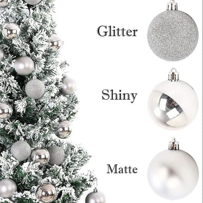 10pc Christmas Bauble - 6cm - SILVER