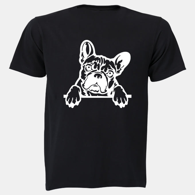 French Bulldog - Peeking - Adults - T-Shirt - BuyAbility South Africa