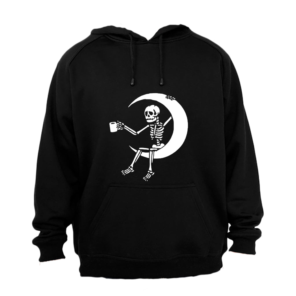 Skeleton On The Moon - Halloween - Hoodie - BuyAbility South Africa