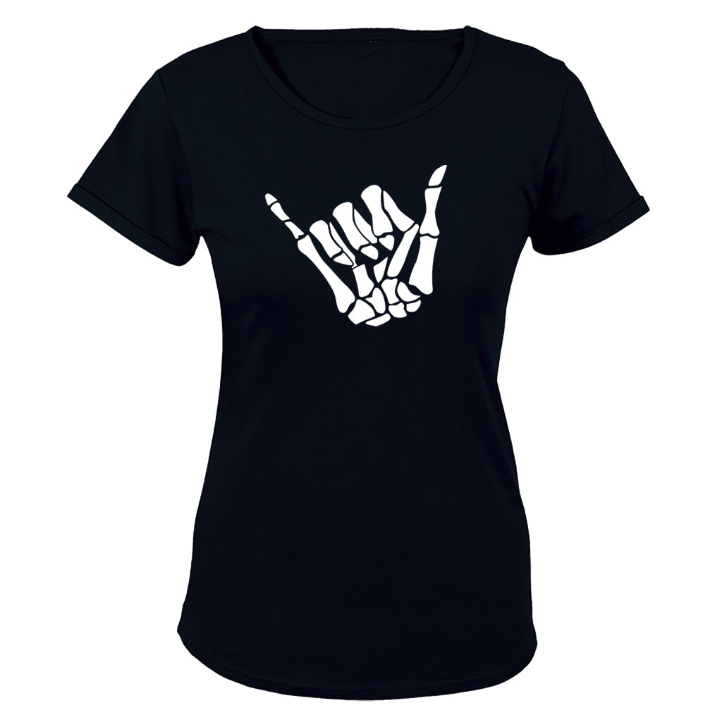 Shaka Skeleton Hand - Halloween - Ladies - T-Shirt - BuyAbility South Africa