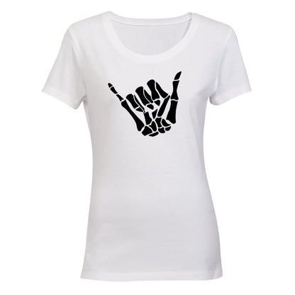 Shaka Skeleton Hand - Halloween - Ladies - T-Shirt - BuyAbility South Africa